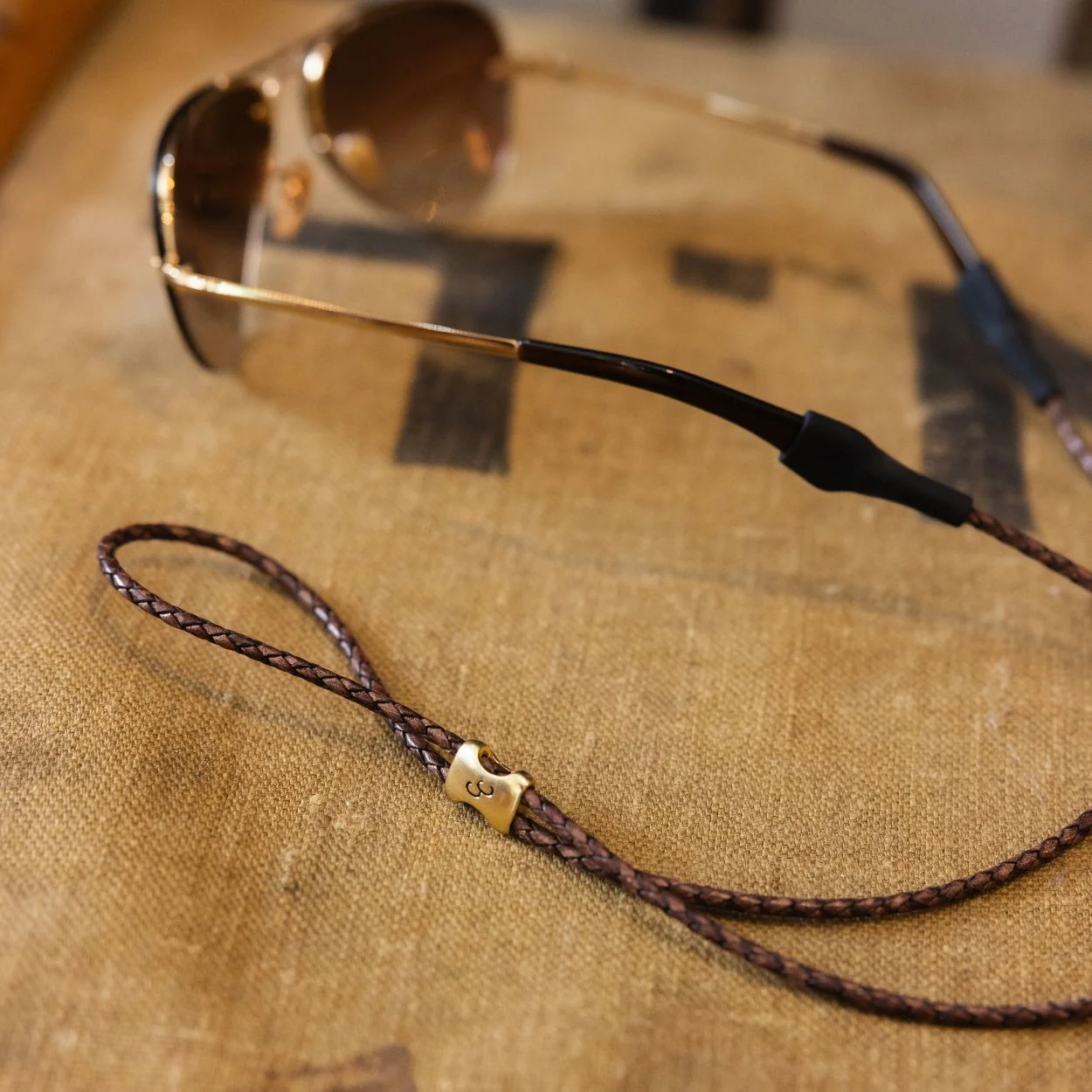 Braided Leather Sunglass Strap view 3