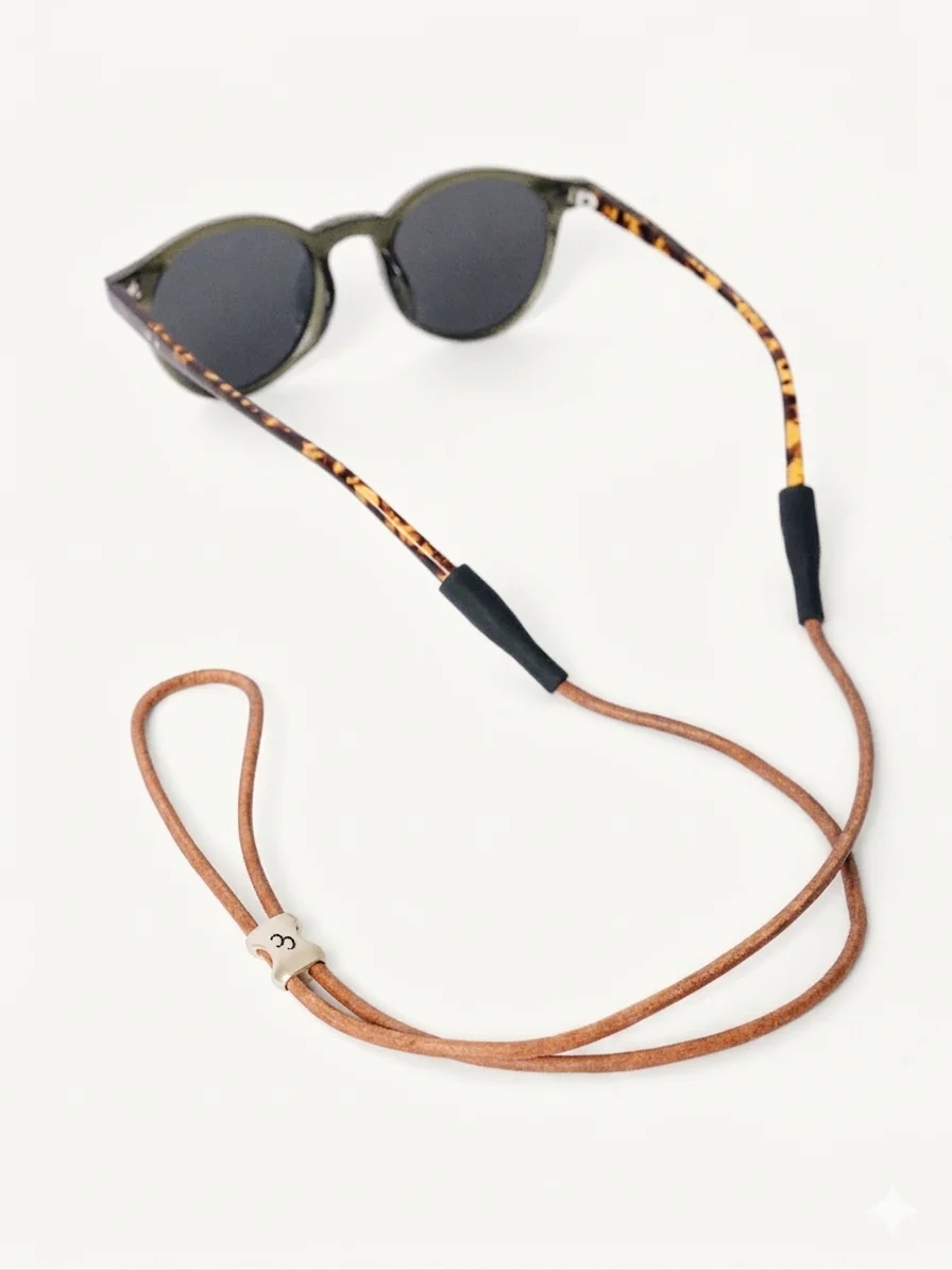 Corded Leather Sunglass Strap