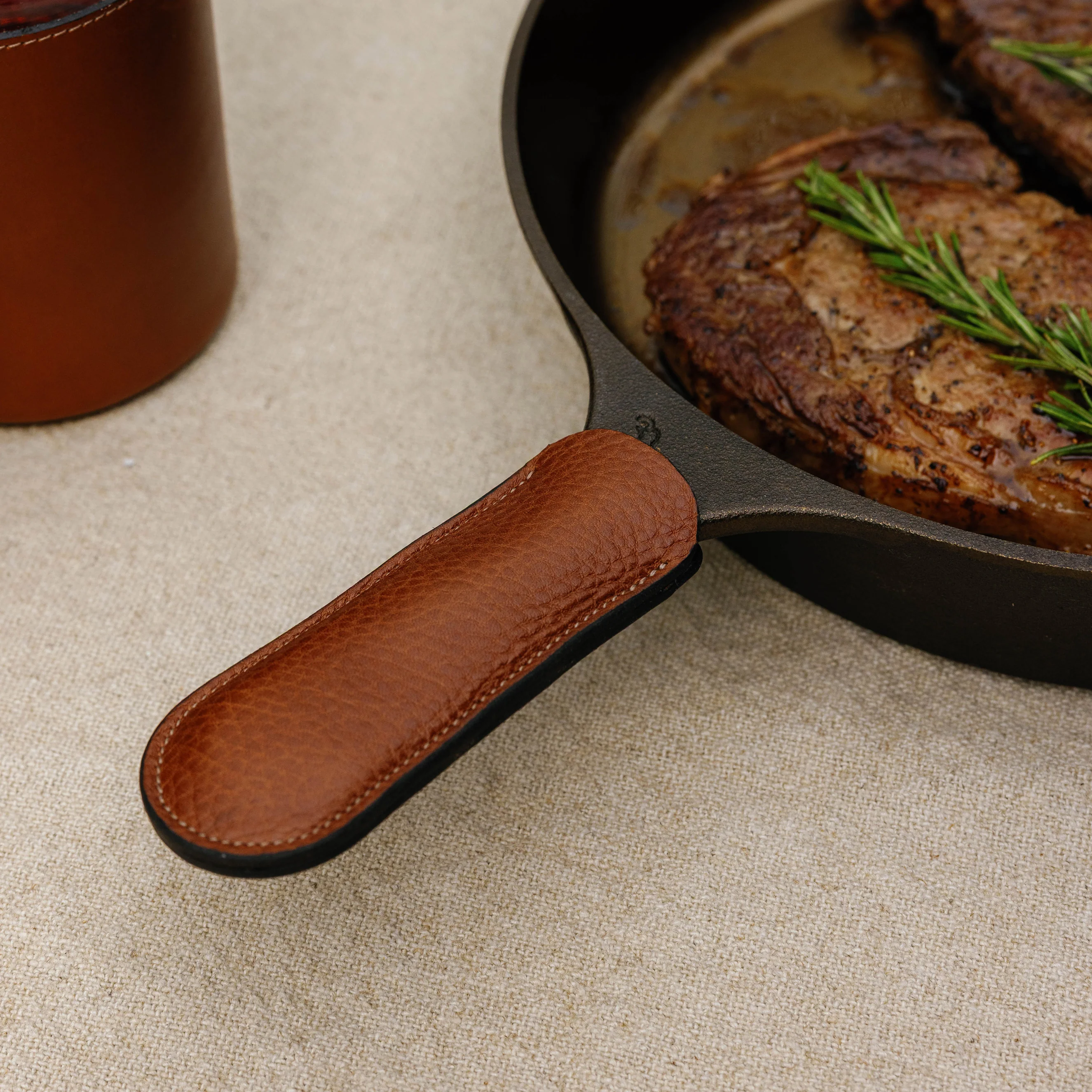 Leather Skillet Sleeve view 4